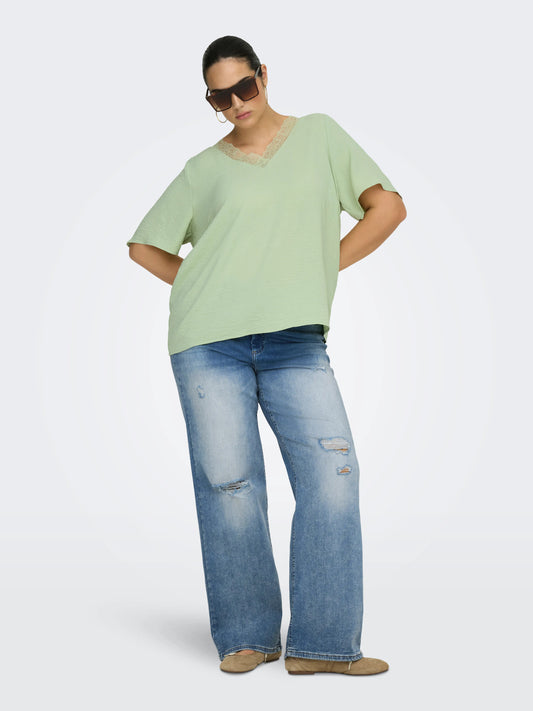 CarMetta - V-hals Blondetop