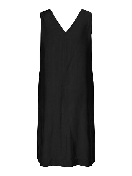 CarJoanna - S/l V-Neck Calf Dress Vævet