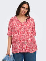 CarViwi - V-Hals Bluse AOP