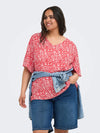CarViwi - V-Hals Bluse AOP