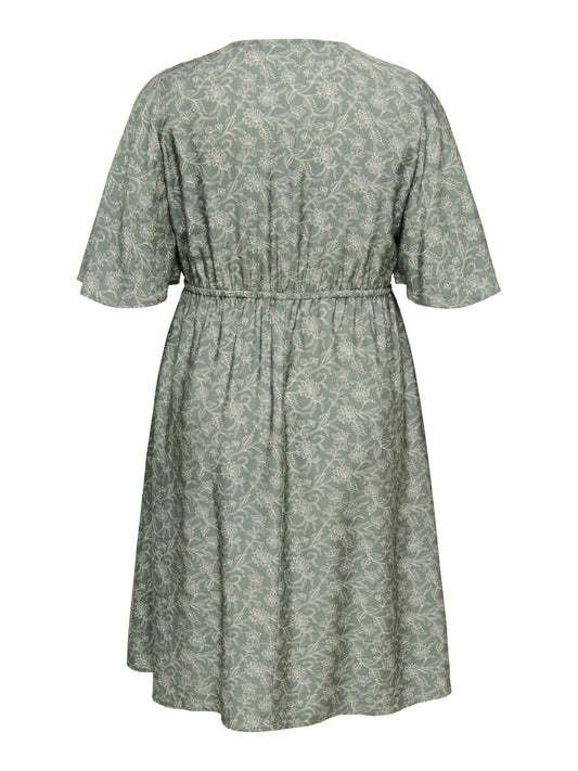 CarFlou - V-Neck Blomstret Kjole