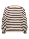 CarMonique - Stribet Pullover - Humus Mel/Coffee Bean