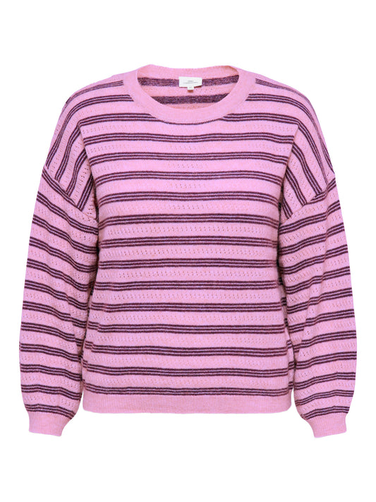CarMonique - Stribet Pullover - Cyclamen Mel/Fig