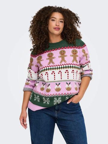 Carxmas ho - strikkegenser med rund hals
