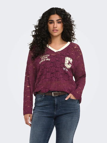 CarKia - V-Hals Blonde Bluse