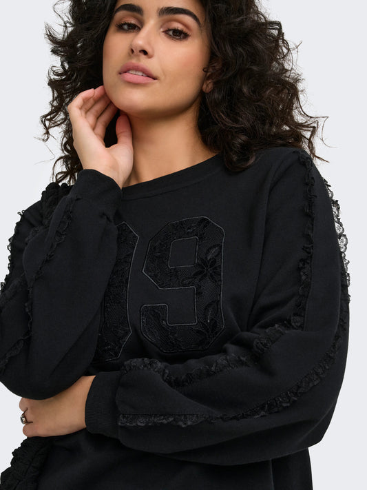CarBeatrix - Sweatshirt med Blondedetaljer