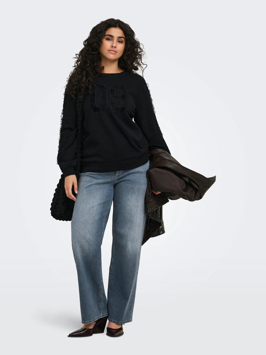 CarBeatrix - Sweatshirt med Blondedetaljer
