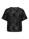 CarAnila - Bluse med Blomserdetaljer - Sort