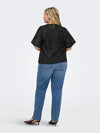 CarAnila - Bluse med Blomserdetaljer - Sort