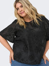 CarAnila - Bluse med Blomserdetaljer - Sort