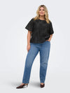 CarAnila - Bluse med Blomserdetaljer - Sort