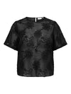 CarAnila - Bluse med Blomserdetaljer - Sort