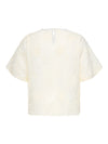 CarAnila - Bluse med Blomserdetaljer - Cloud Dancer