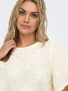 CarAnila - Bluse med Blomserdetaljer - Cloud Dancer