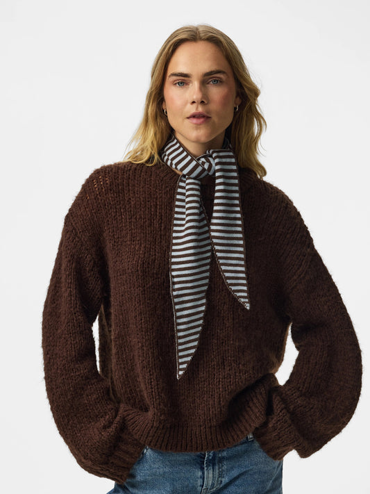 PcKomma - Trekantet Tørklæde - Cashmere Blue Hot Fudge