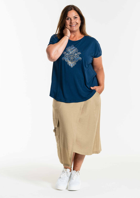GOZZIP Gitte t-shirt with print Angel blue