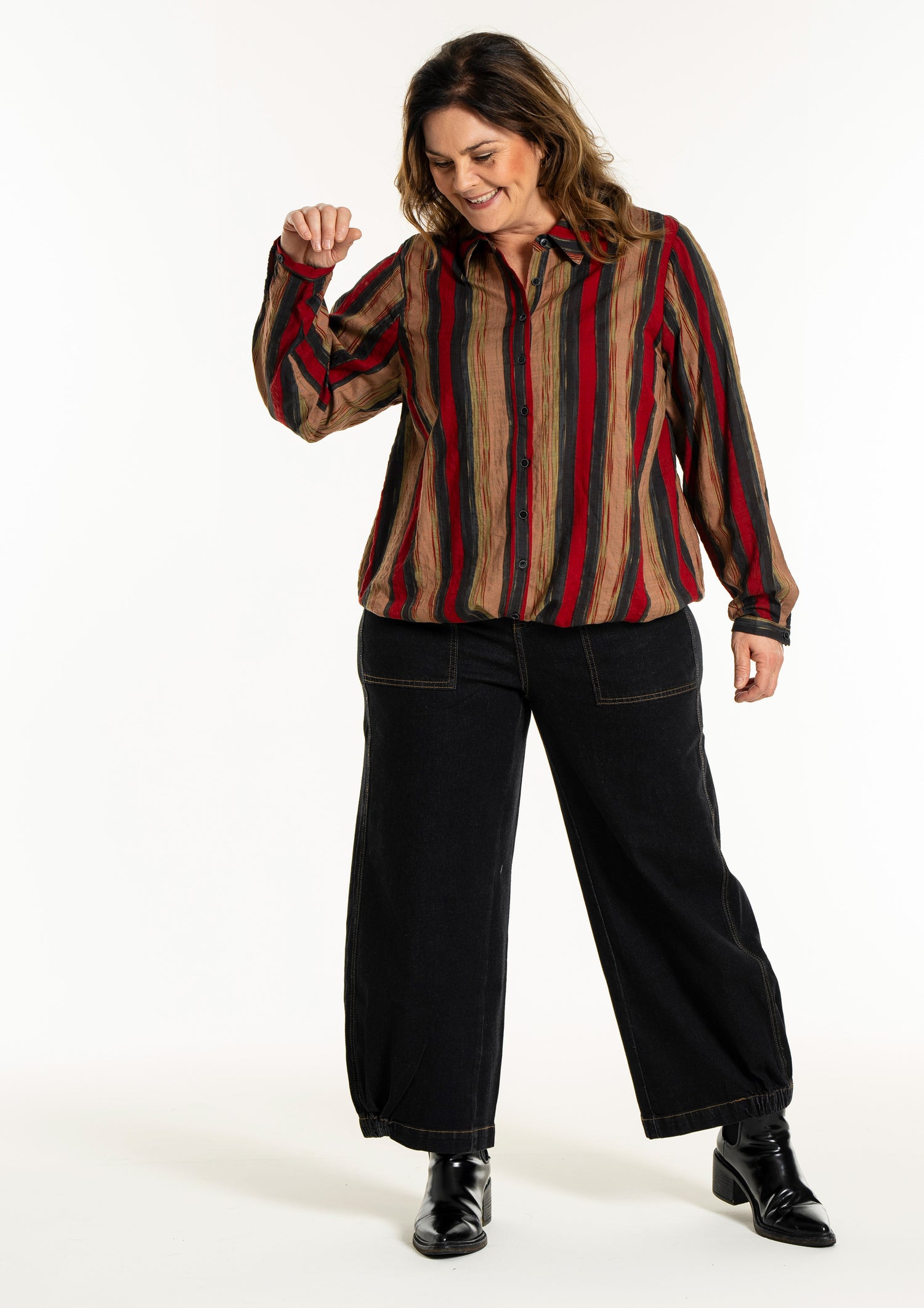 Beige plus size skjorte