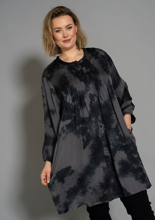 GoJohanne - Tunika Grå / Sort Print