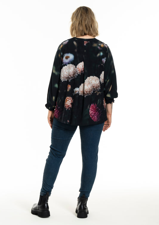 GoKetty - Bluse Med Store Blomster