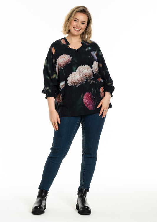 GoKetty - Bluse Med Store Blomster