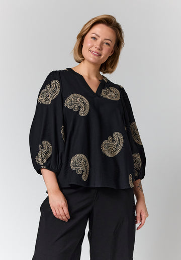 GoVilde - Bluse med Broderi