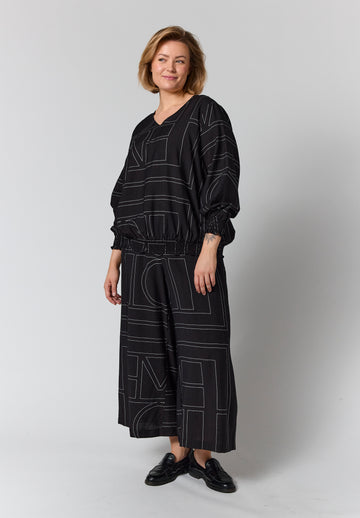 GoMirabelle - Bluse med Grafisk Print