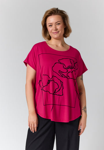 GoGitte - T-shirt med Blomsterprint FJ