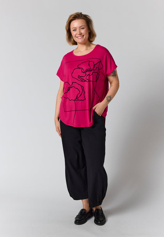 GoGitte - T-shirt med Blomsterprint FJ