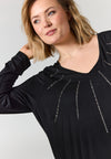 GoGitte - Langærmet T-shirt med V-hals