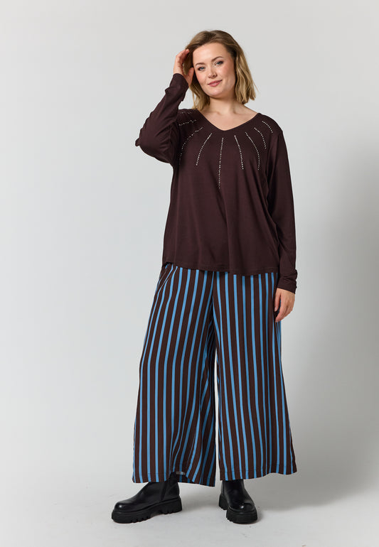 GoGitte - Langærmet T-shirt med V-hals