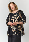 GoMalou - Bluse med Bladprint