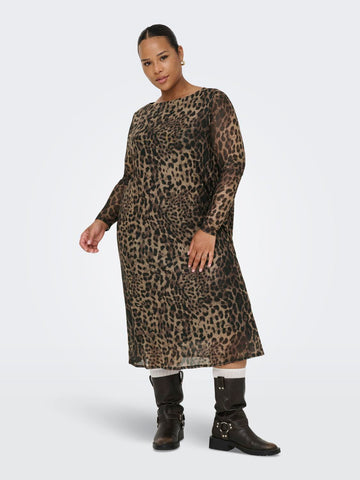 CARFOREST - Mesh Leopard Kjole