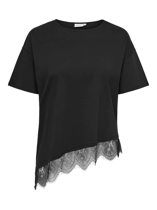 CarCast - Svart t-skjorte med blonde