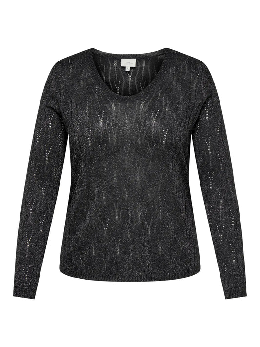 CARMELLA LS GLITTER V-HALS GENSER