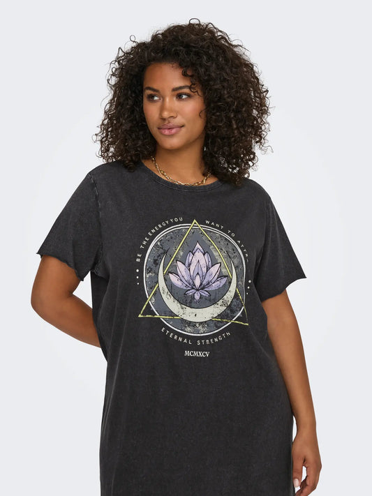 CARLUCY - T-Shirt Kjole med Print