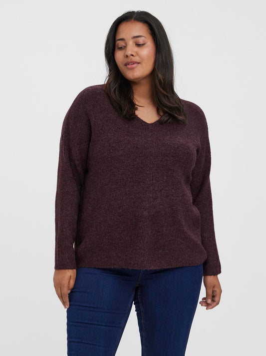 VMCREWLEFILE - Strikbluse med V-hals