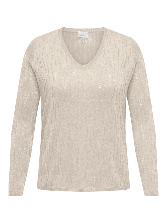 CARMELLA LS GLITTER V-HALS GENSER
