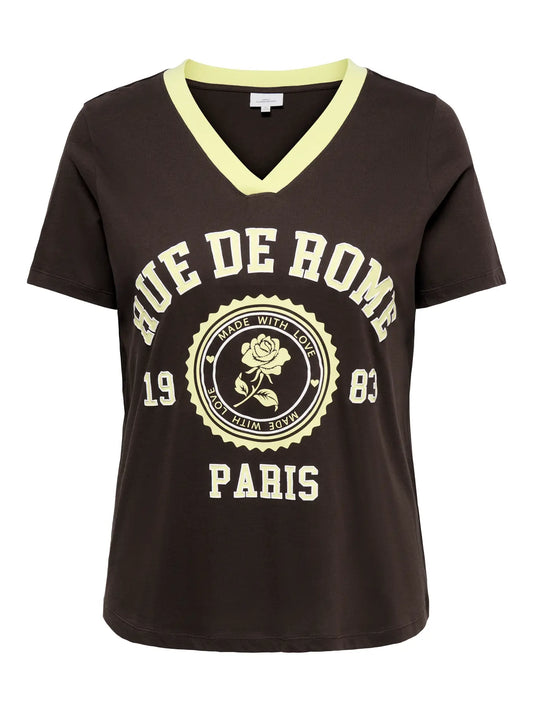 CarVince - V-Neck T-shirt med Print