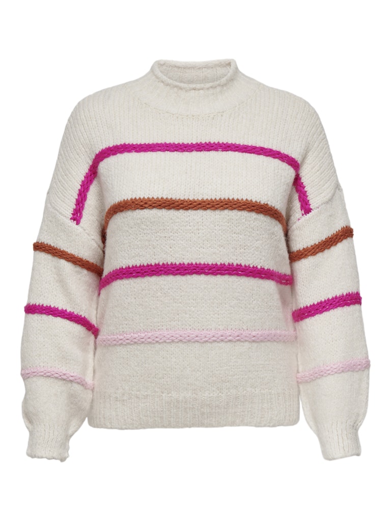 CARMY LS STRIPE HIGH NECK KNIT