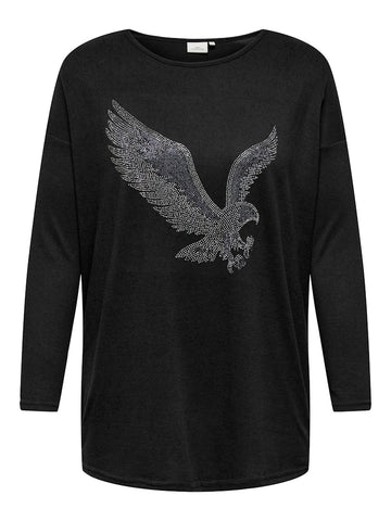 CARALBA - Lang Bluse med nitter