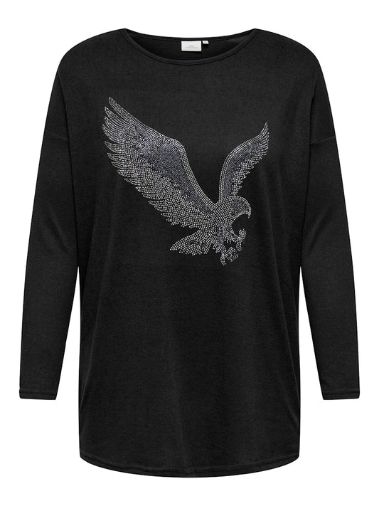 CARALBA - Lang Bluse med nitter