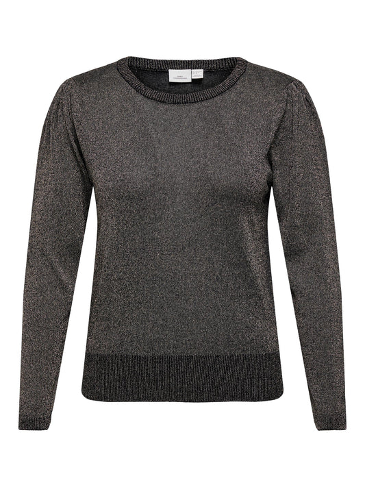 CARLUISA LS GLITTER O-HALS CC KNT