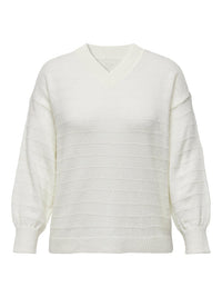 CARLITA LS STRUCTURE V-NECK KNT