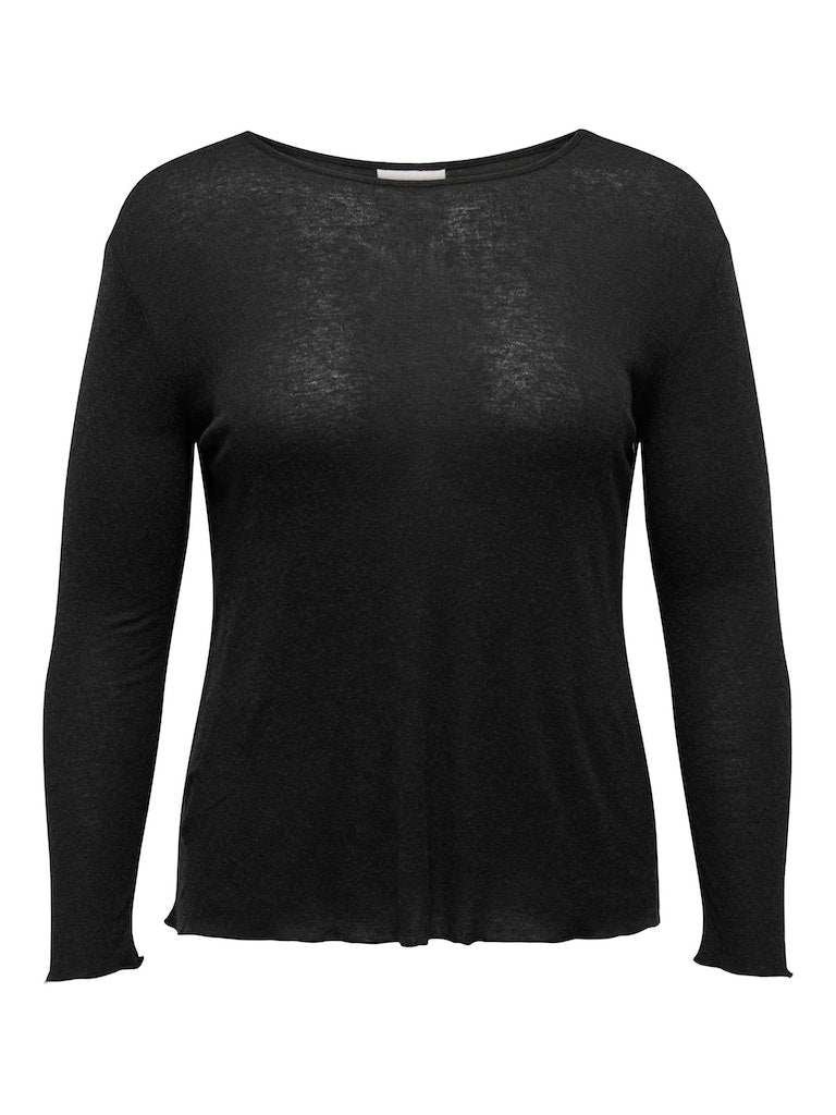 CARSTRADA L/S O-NECK TOP JRS - MED ULL