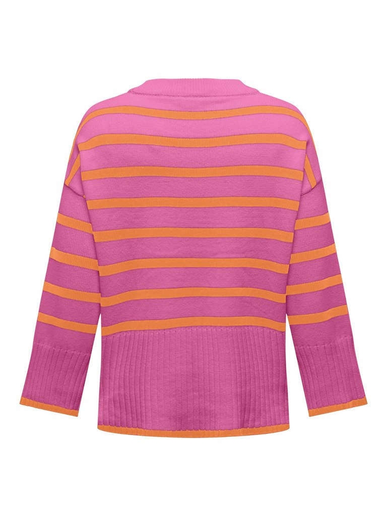 CARHELLA LS LOOSE STRIPED O-NECK KNIT