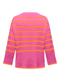 CARHELLA LS LOOSE STRIPED O-NECK KNIT