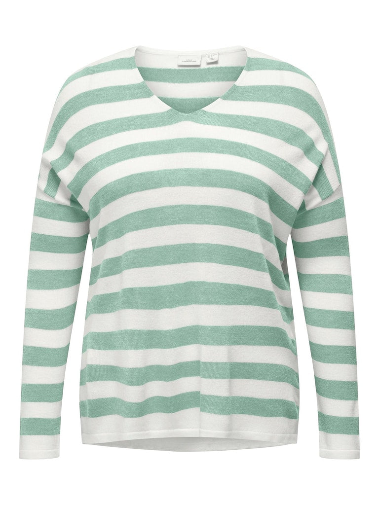 CARAMALIA LS STRIPE V-NECK KNIT