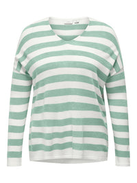 CARAMALIA LS STRIPE V-NECK KNIT