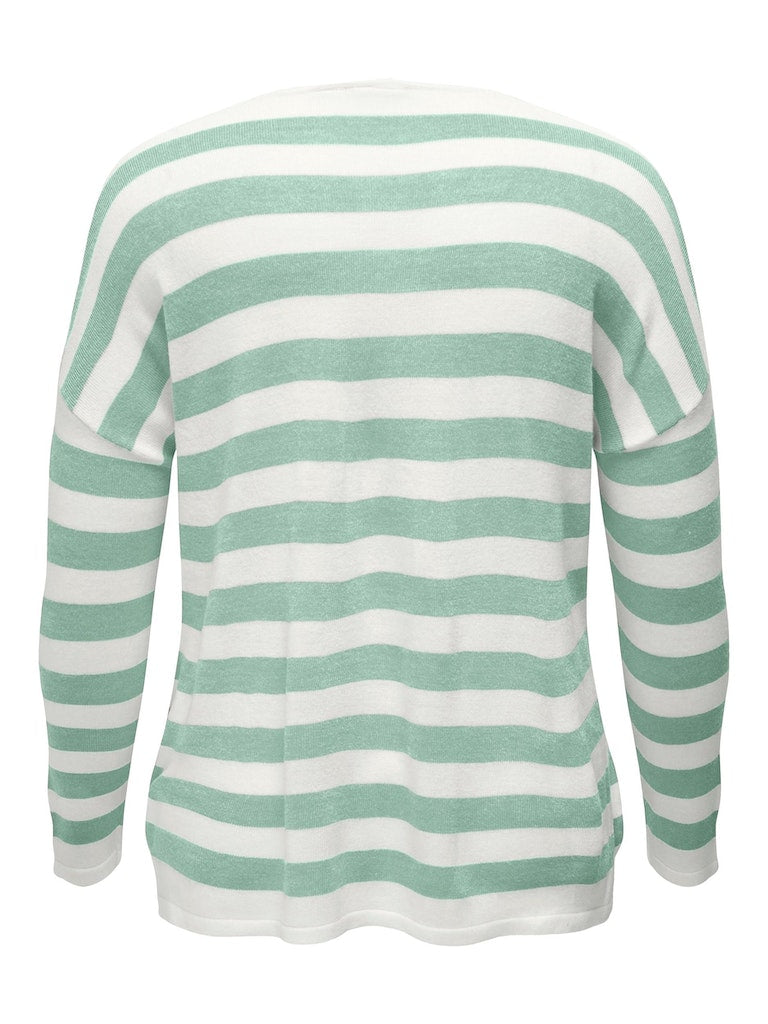 CARAMALIA LS STRIPE V-NECK KNIT