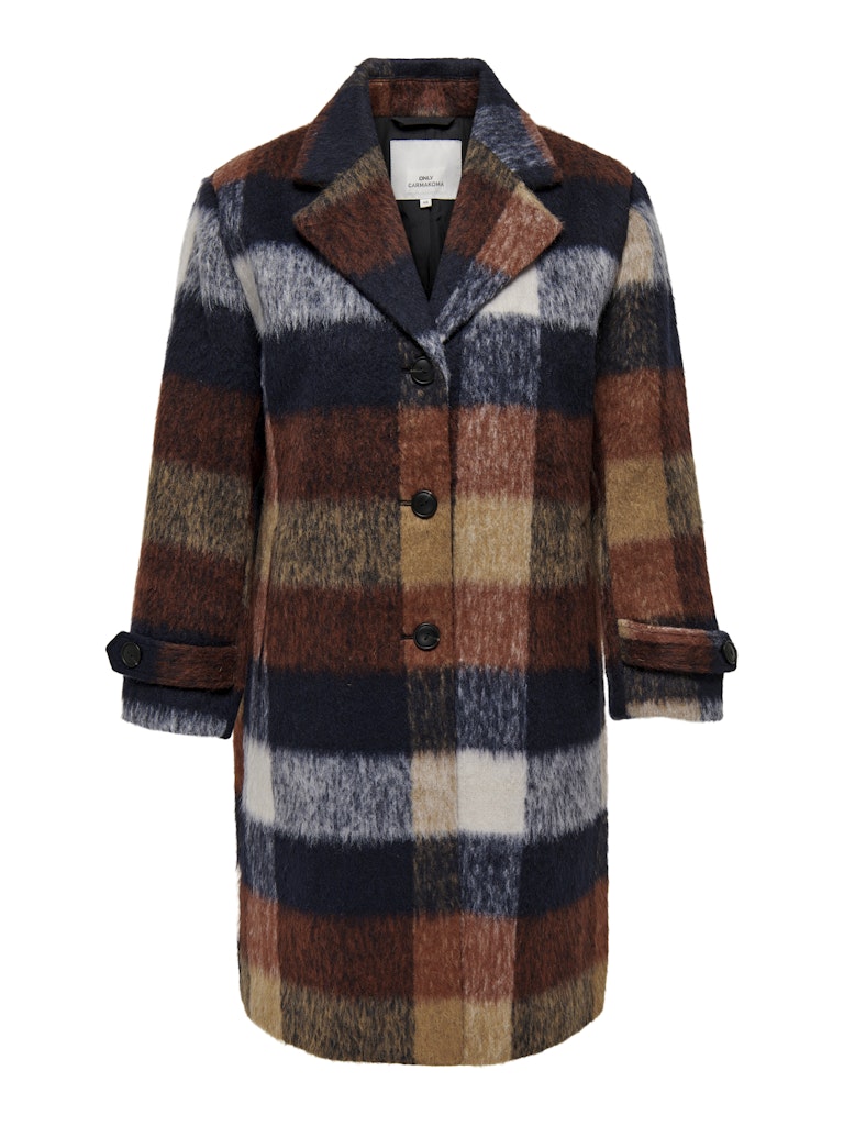 CARALINA LIFE CHECK WOOL COAT